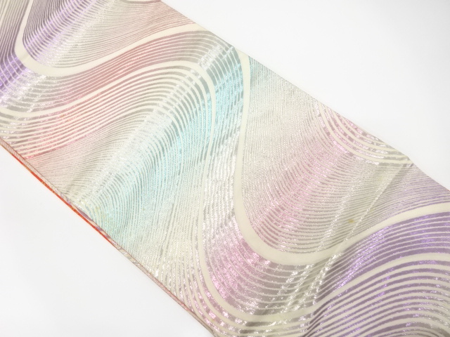 JAPANESE KIMONO / ANTIQUE FUKURO OBI / SILK / REVERSIBLE / WOVEN STREAM